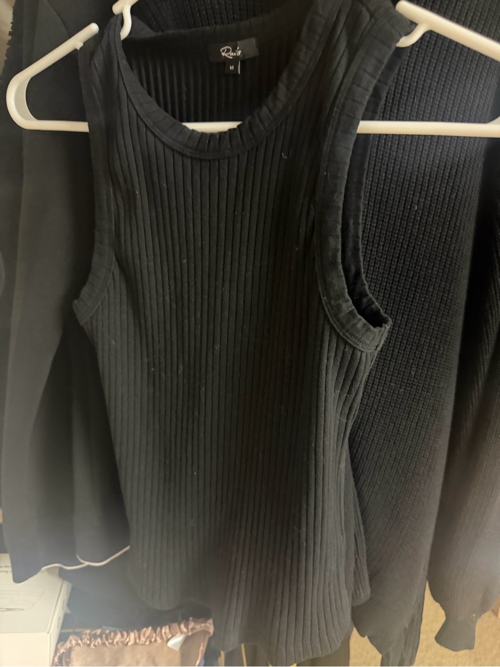 Rails Black Ribbed Tank Top